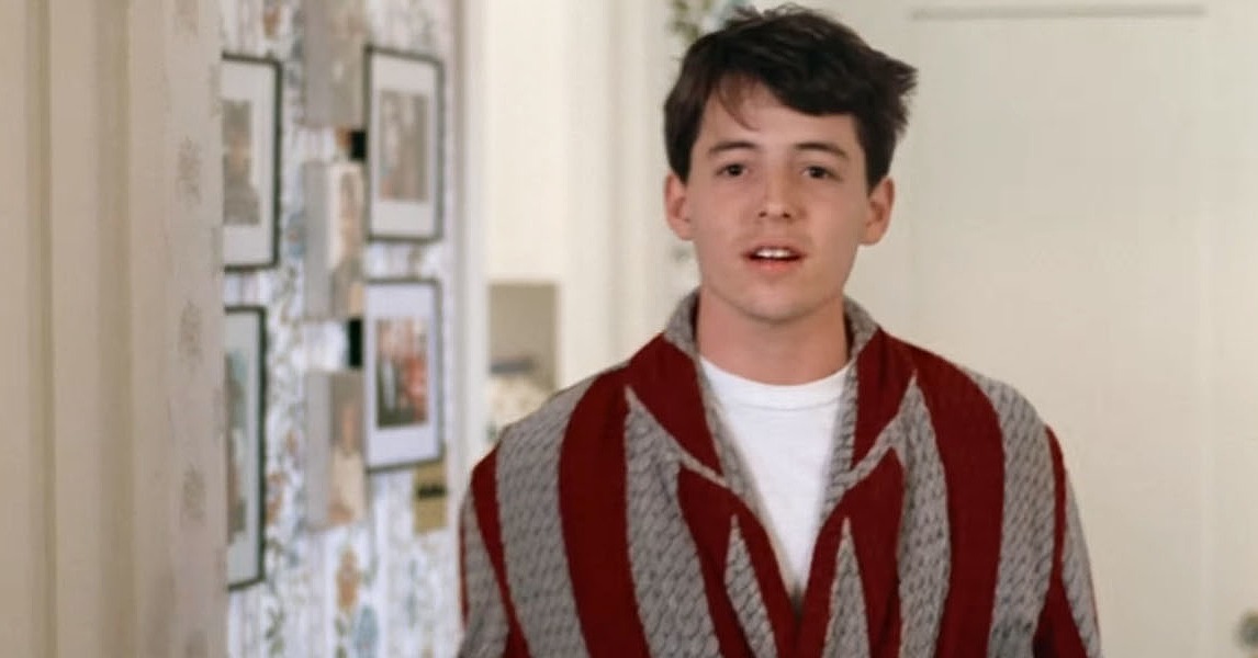 Ferris Bueller standing in hallway